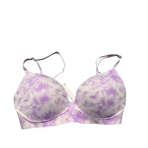 Victoria's Secret Pink Wear Everywhere Tie-Dye Push-Up Bra Size 32D purple
